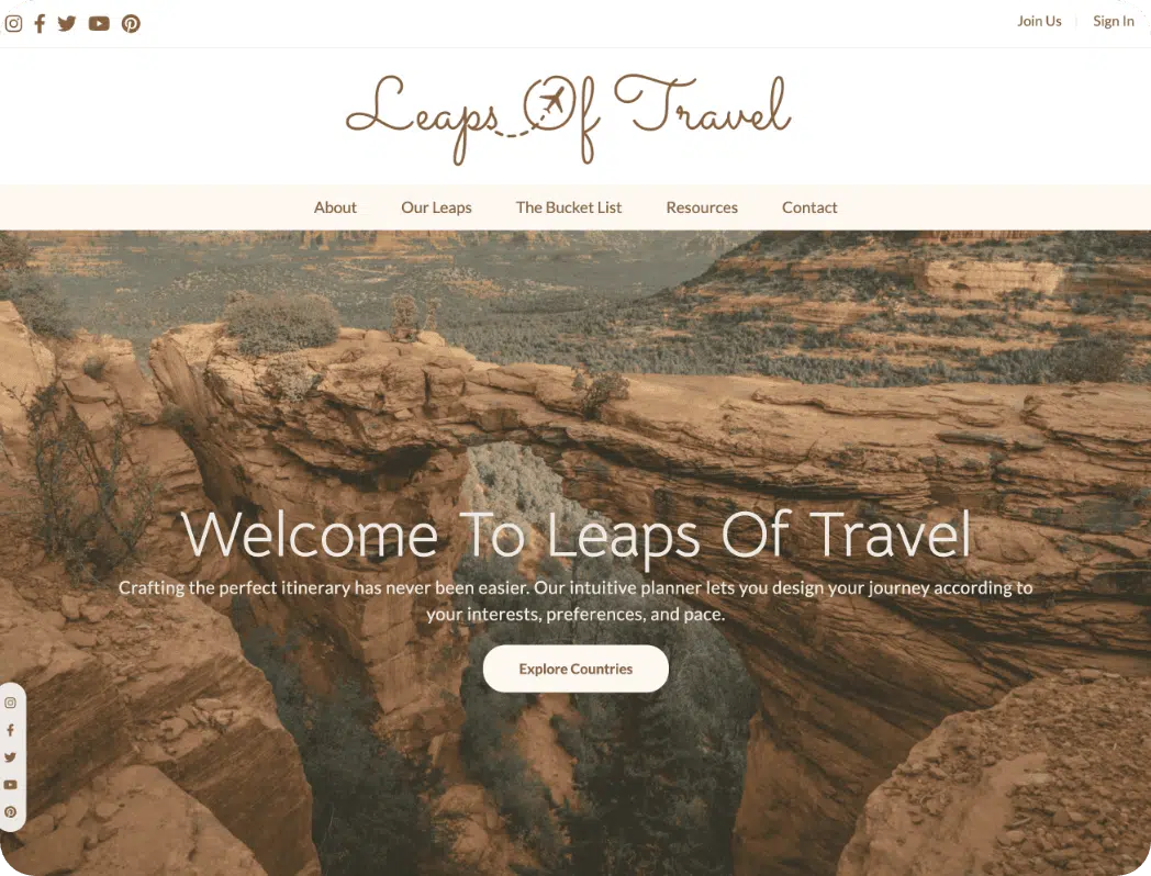 Leap of travel Website